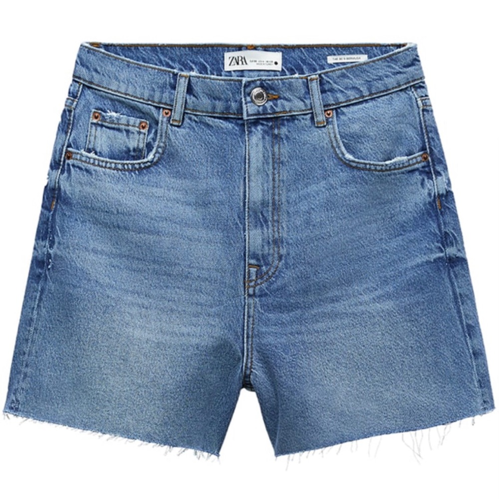 Zara 90s bermuda mom jean denim shorts